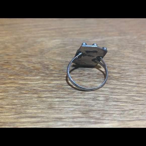 Sterling silver and obsidian ring - Picture 8 of 9